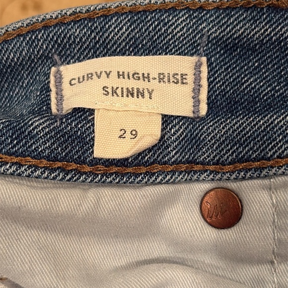 Madewell Light Blue Denim Jeans, Curvy, High Rise, Skinny, Cotton Blend, 29 - Picture 7 of 10
